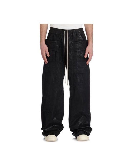 Rick Owens Weite cargo drawstring hose in Black für Herren