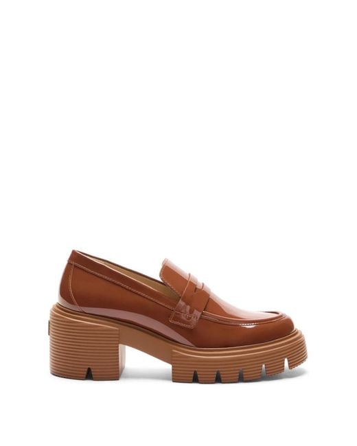 Stuart Weitzman Brown Übertriebener lug-sohle loafer