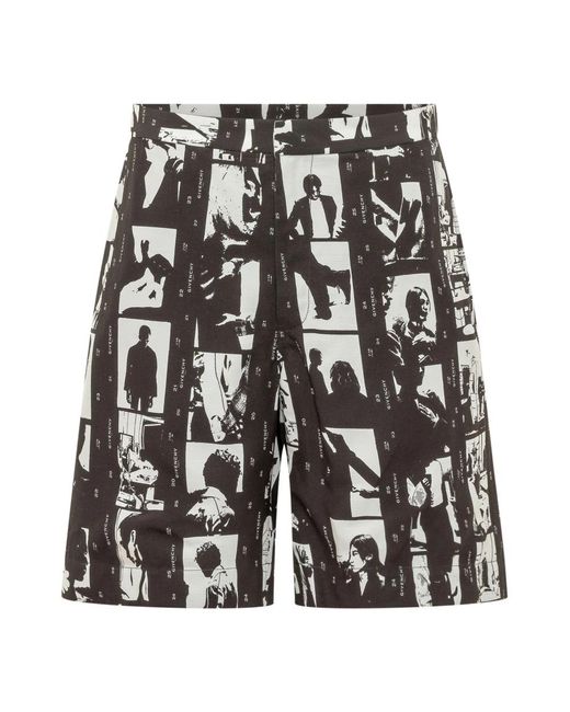 Givenchy Bermuda Shorts Met Fotografische Negatiefprint in het Black voor heren
