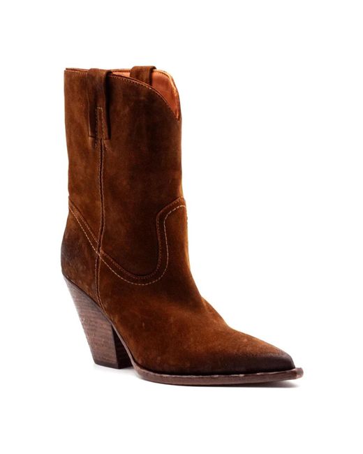 Elena Iachi Brown Cowboy Boots