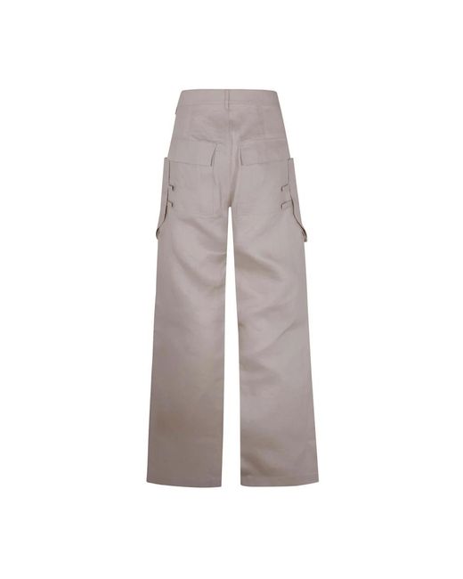 Rick Owens Gray Straight Trousers for men