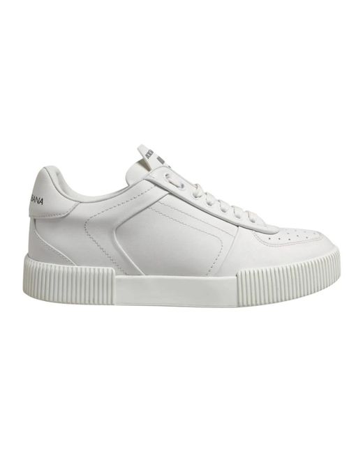 Dolce & Gabbana Weiße Miami Leder Low Top Sneakers in White für Herren
