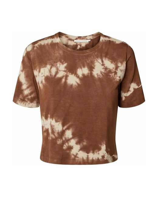 Rabens Saloner Brown Tie-dye t-shirt liabella cacao