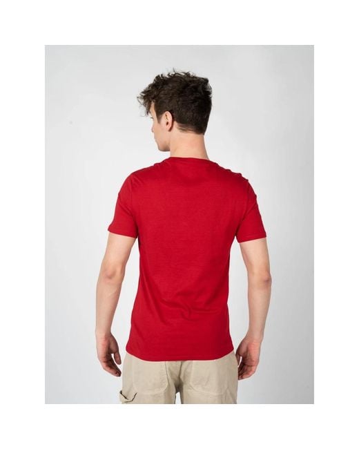 Guess Klassisches rundhals t-shirt in Red für Herren