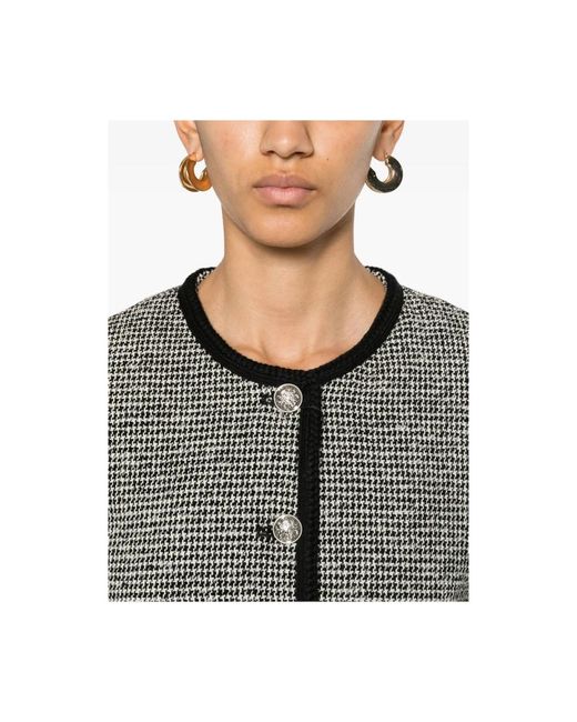 DUNST Gray Schwarze knopfjacke mit taschen