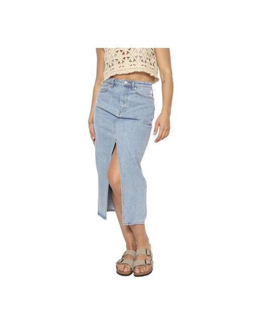 Obey Simplex Denim Rok in het Blue