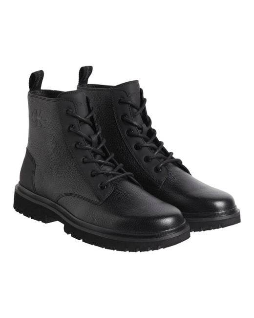 Calvin Klein Black Lace-Up Boots for men