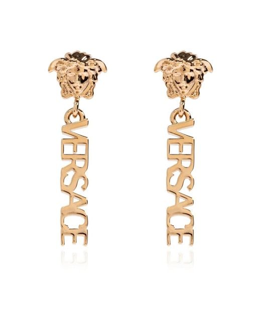 Versace Drop Oorbellen in het Metallic