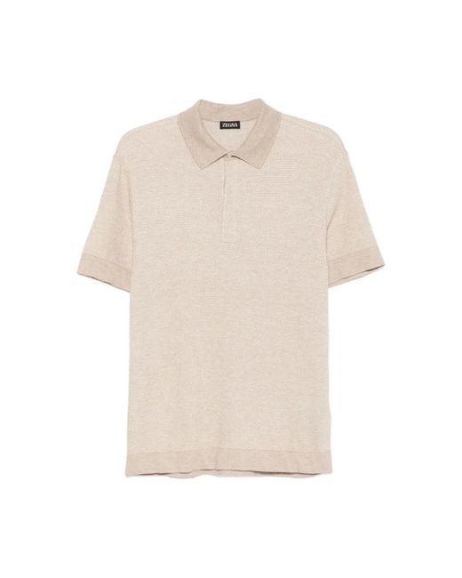 Zegna Natural Polo Shirts for men