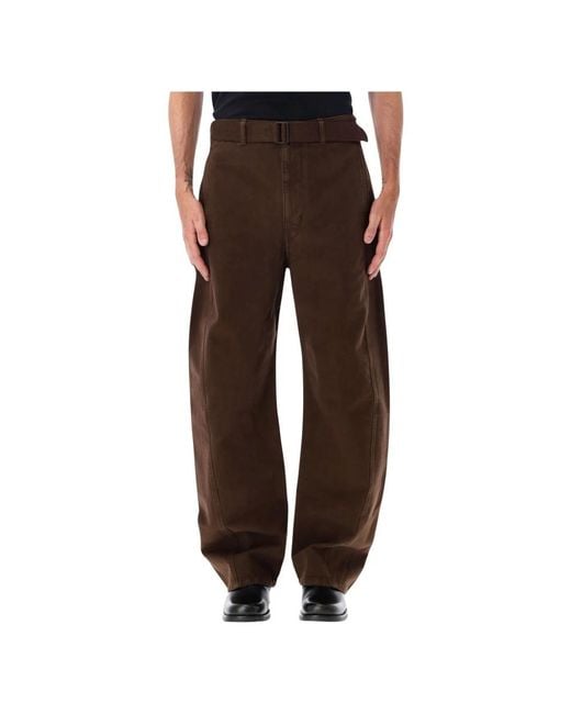Lemaire Belted Twisted Pant in het Brown voor heren
