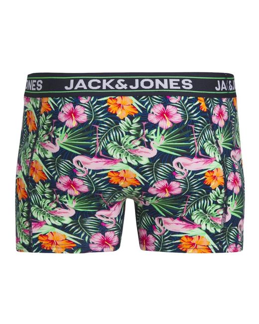 Jack & Jones Flamingo trunks 3er-pack boxershorts kollektion in Blue für Herren