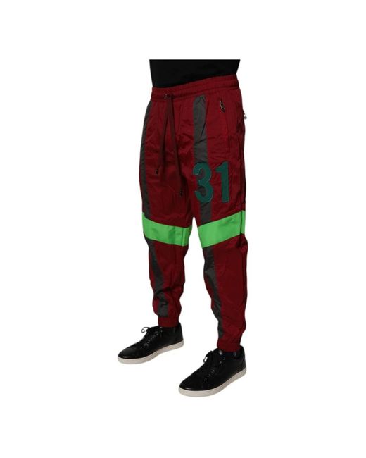 Dolce & Gabbana Red Sweatpants for men