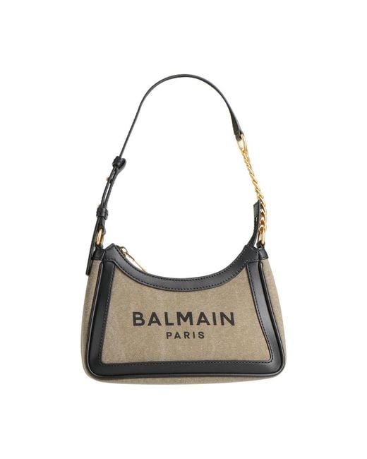 Balmain Gray Shoulder Bags