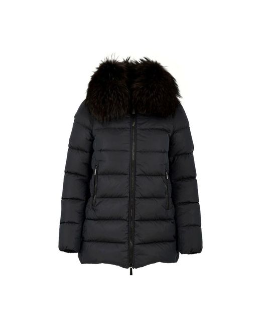 Moorer Black Gesteppte boudin jacke mit reißverschlusstaschen