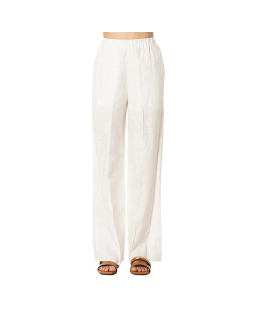 Wide Trousers Isabelle Blanche de color White