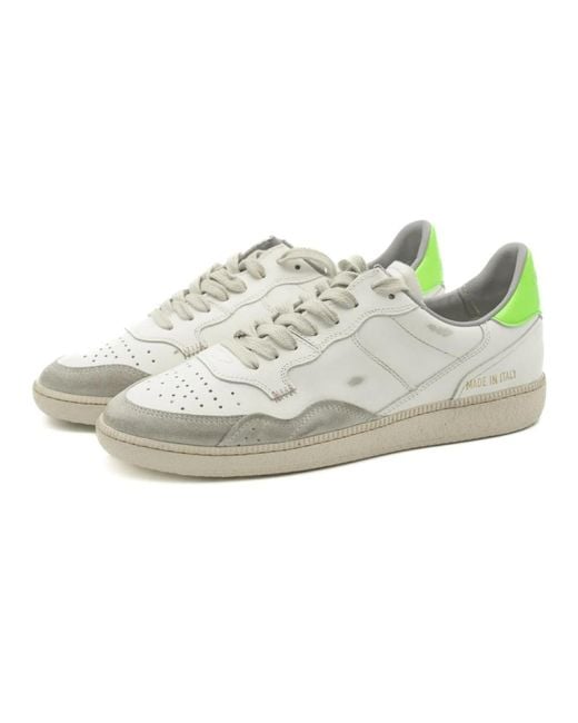 HIDNANDER White Weiße fluogrüne sneakers