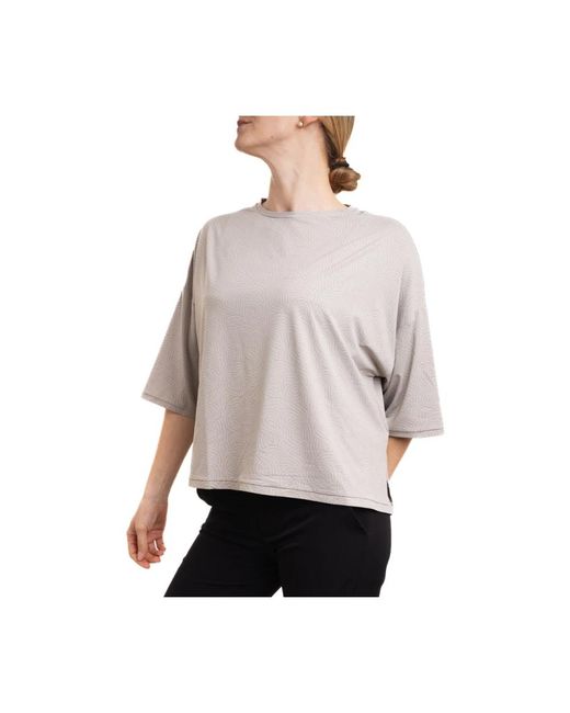 T-shirt stampata con spacchi laterali di Rrd in Gray