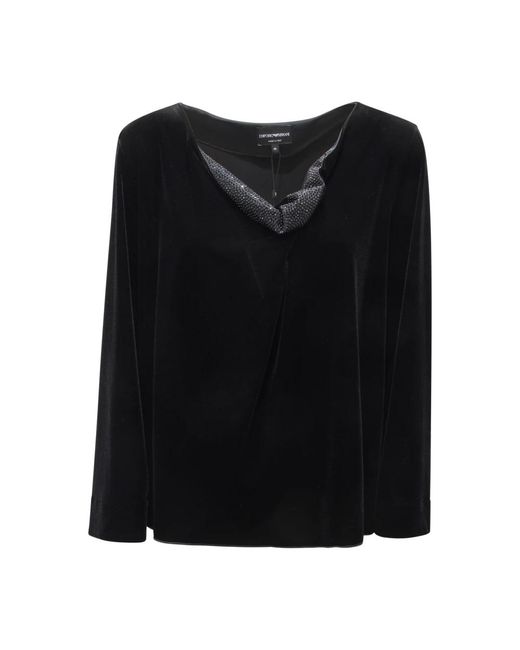 Armani Overhemden ,Zwart ,Fluweel Shirt Made in het Black