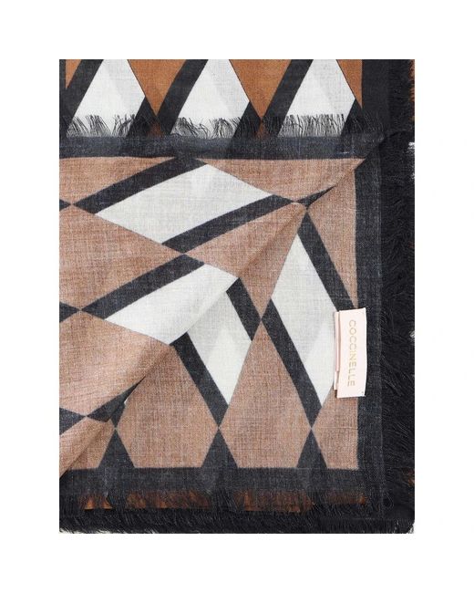 Coccinelle Black Viscose And Wool Scarf