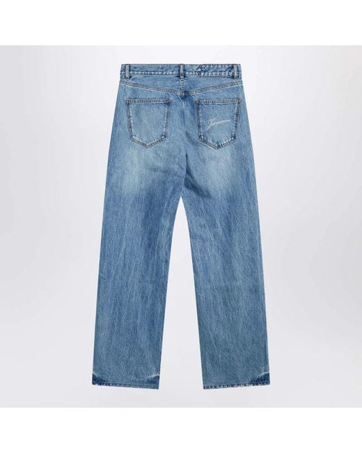 Jacquemus Blue Straight Jeans for men