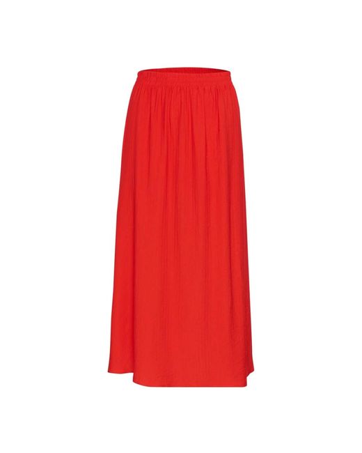 Cream Rokken ,Rood ,Flame Scarlet Rok in het Red