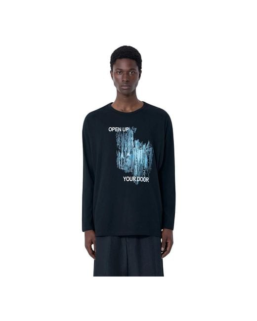 Yohji Yamamoto Blue Long Sleeve T-Shirts for men