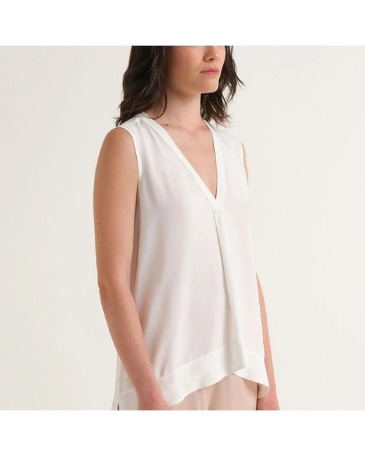 Maliparmi White Sleeveless Tops