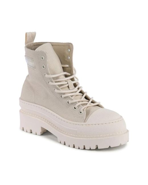 Lace-Up Boots di Tommy Hilfiger in Natural