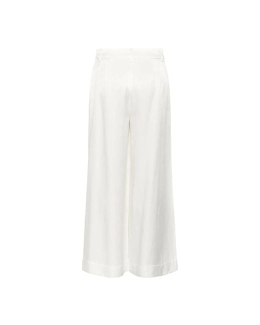 Wide Trousers My Essential Wardrobe de color White