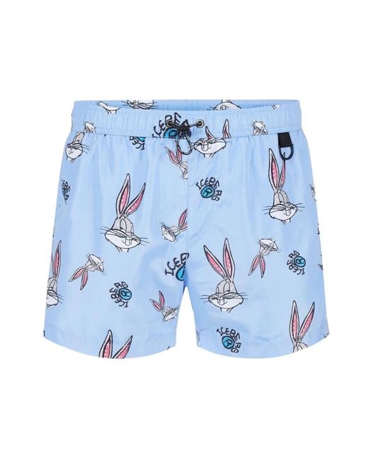 Iceberg Korte Boardshorts in het Blue voor heren