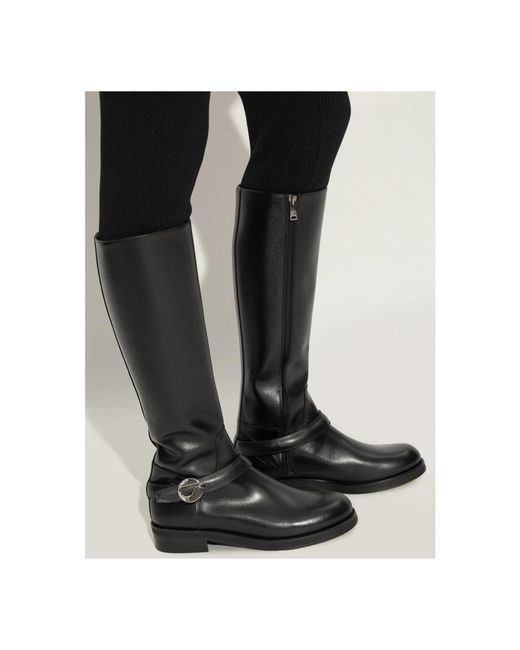 Coperni Schoenen ,Zwart ,Leer Leren Hoge Laarzen in het Black