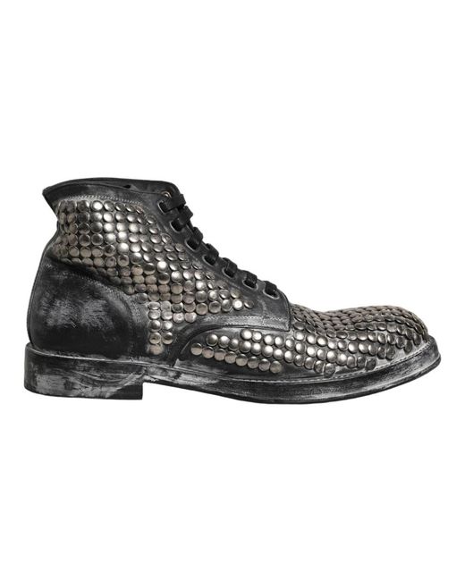 Dolce & Gabbana Black Lace-Up Boots for men