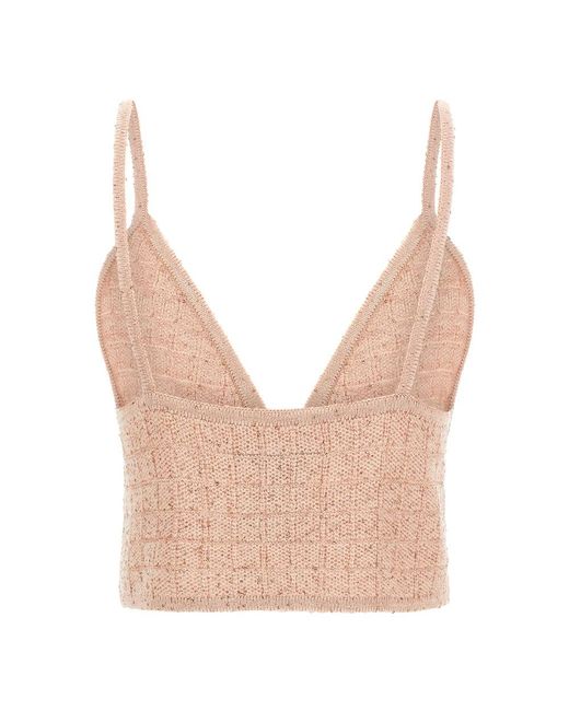 Alessandra Rich Natural Sleeveless Tops