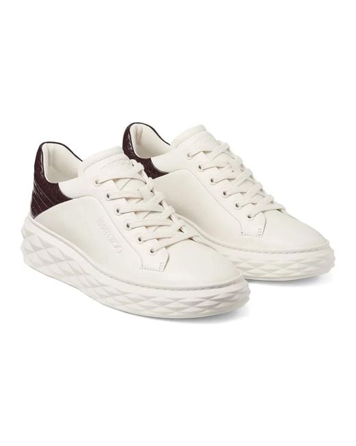 Jimmy Choo White Latte Deep Merlot Diamantring