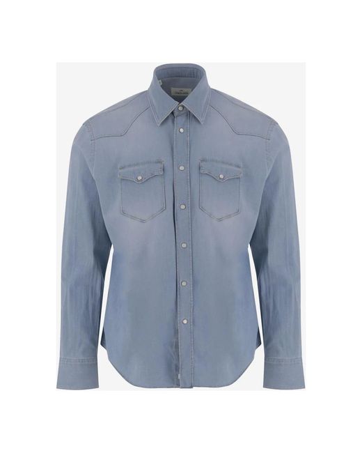 Alessandro Gherardi Blue Denim Shirts for men