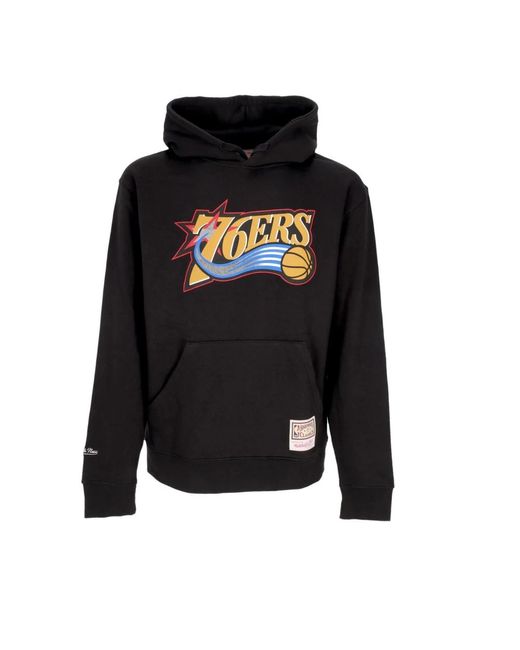 Mitchell & Ness Hoodies & Sweatvesten ,Zwart ,Katoen Philadelphia 76Ers Logo Hoodie Zwart in het Black voor heren