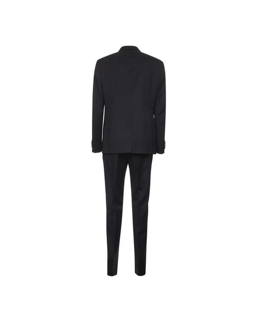 Tagliatore Kostuums ,Blauw ,Satijn Enkelrijig Virgin Wool Kostuum in het Black voor heren
