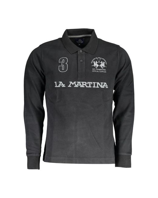 La Martina Black Polo Shirts for men
