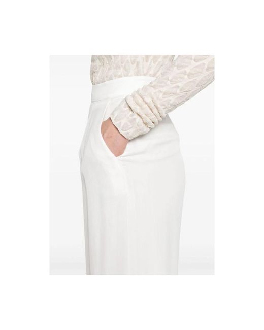 Max Mara White Wide Trousers