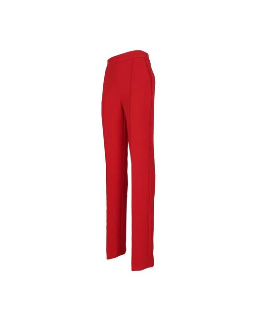 Elisabetta Franchi Red Straight Trousers