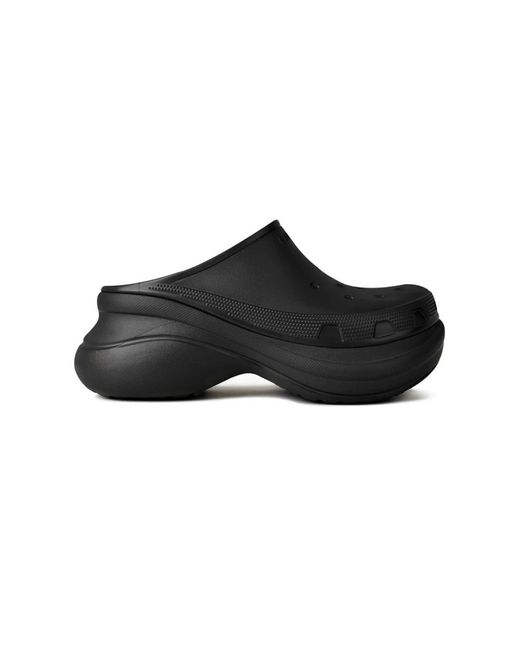 Balenciaga Black X Crocs Platform-sole Rubber Mules for men