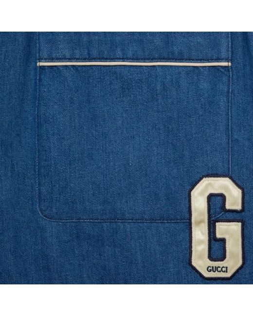 Gucci Blue Denim Shorts for men