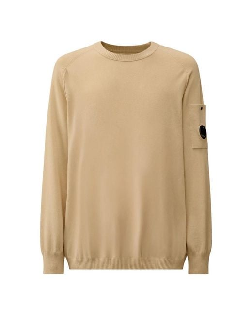 C P Company Natural Round-Neck Knitwear for men