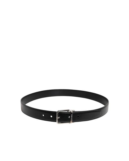 Dolce & Gabbana Kalbsleder Gürtel Mit Metallschnalle in Black für Herren