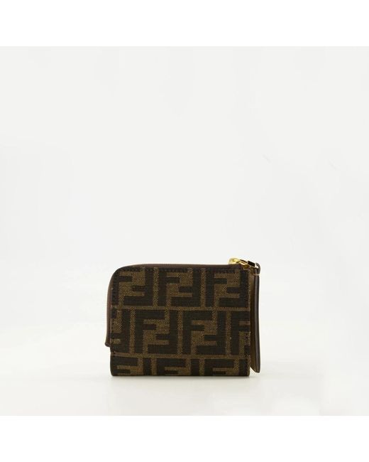 Fendi Accessoires ,Bruin ,Katoen Slim Baguette Portemonnee in het Green