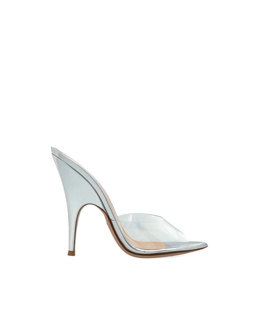 Gianvito Rossi White Heeled Mules