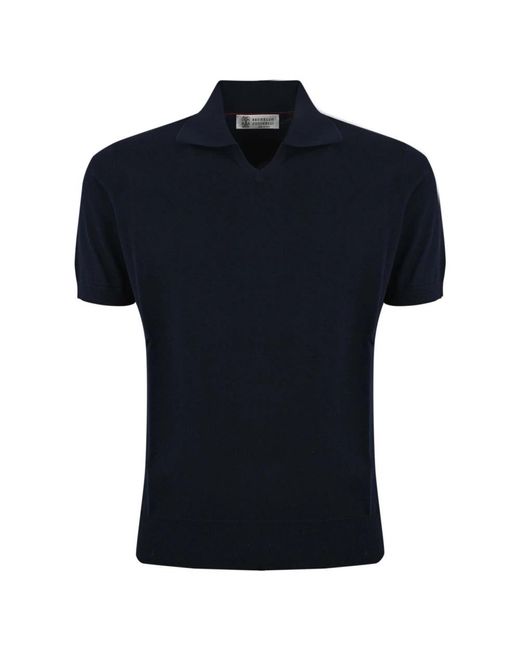 Brunello Cucinelli Black Polo Shirts for men