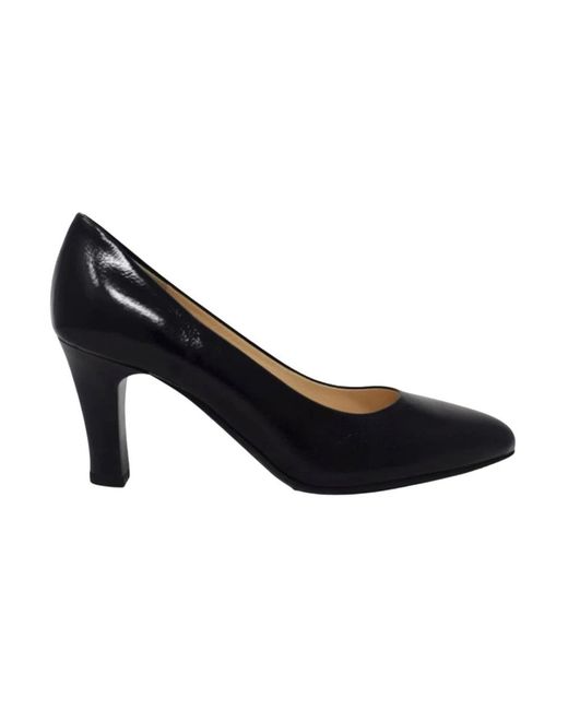 Brunate Schoenen ,Zwart ,Zwarte Leren Décolleté Met Elegante Zwarte Hak in het Blue