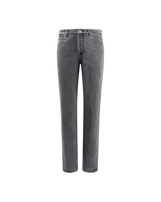 Brunello Cucinelli Gray Straight Jeans for men