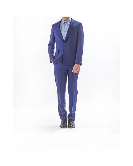 Paul Smith Kostuums ,Blauw ,Wol Blauw Wollen En Mohair 2-Knoops Pak in het Blue voor heren